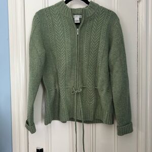 Cambridge Dry Goods Sage Green Zip-Up Cardigan